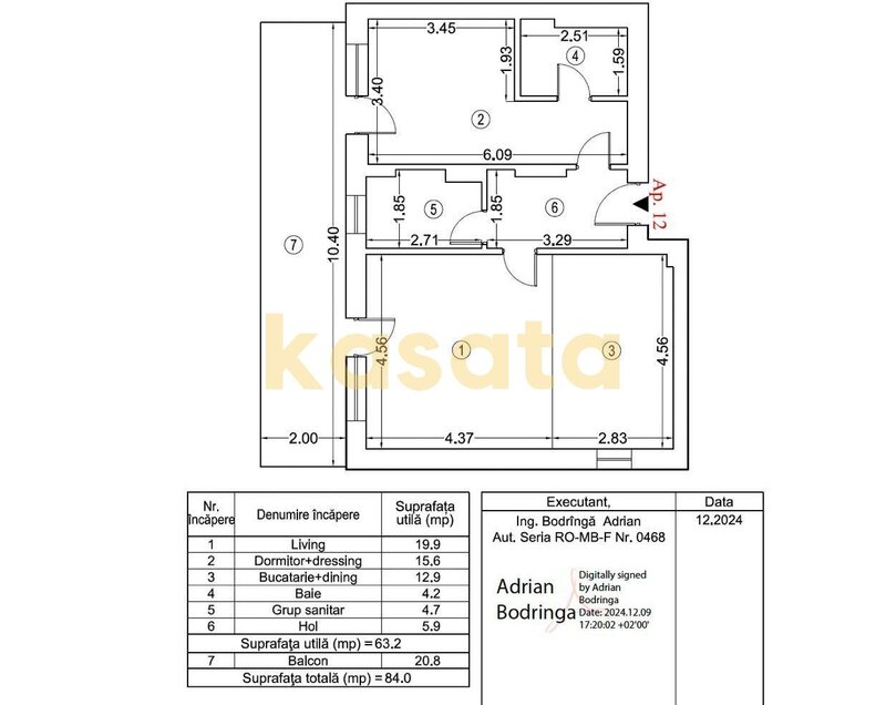 Iancu Nicolae 2 camere  ARQA Jolie Village   84 mp2 bai